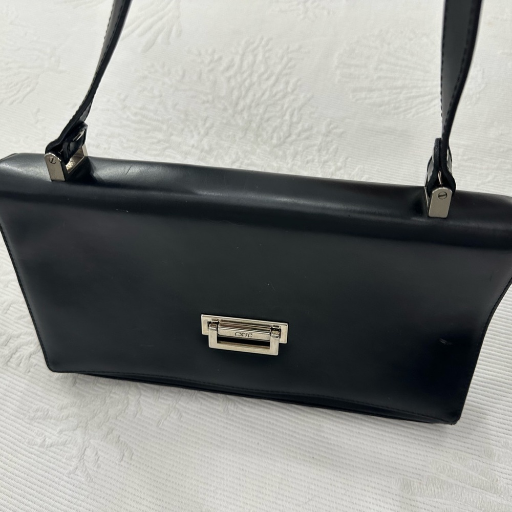 Exté vintage 90’s black leather shoulder bag